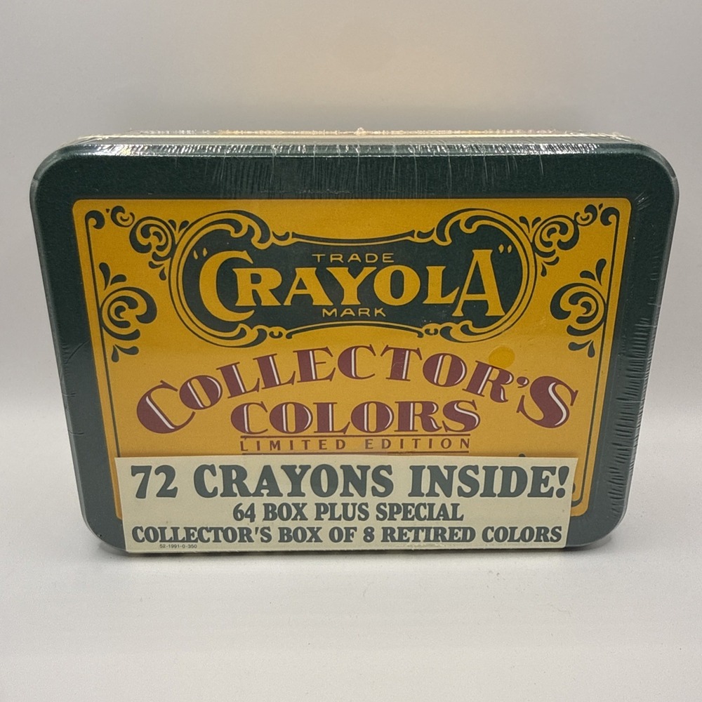 Crayola Collector's Colors Limited Edition Tin 72 Crayons 64 + 8 Retired 1991